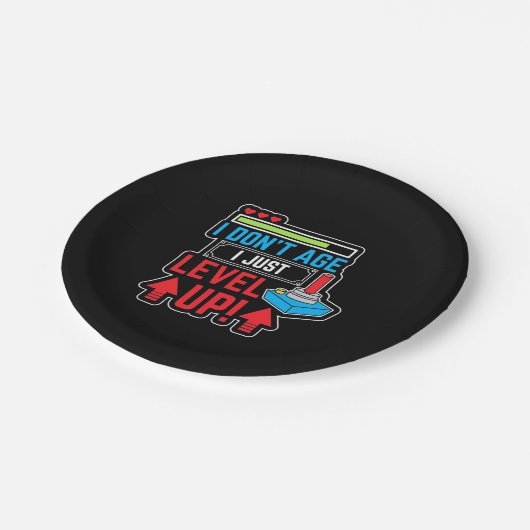 Gamer I Level Up Pappteller (Schrägansicht)