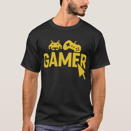 “Gamer Icons T-Shirt – Retro Controller and Pixel  (Vorderseite)