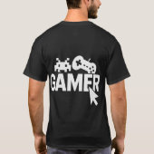 “Gamer Icons T-Shirt – Retro Controller and Pixel  (Rückseite)