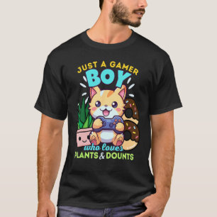 Gamer-Junge, der Katzen liebt, pflanzt Gaming & Do T-Shirt