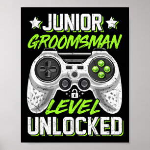 Gamer Junior Trauzeuge Level Unlock Video Gaming Poster