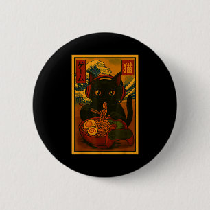 Gamer-Katze isst Ramen auf japanische Art Button