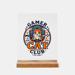 Gamer-Katze Katzenmutter-Geschenkidee - Gamer-Katz Acrylschild