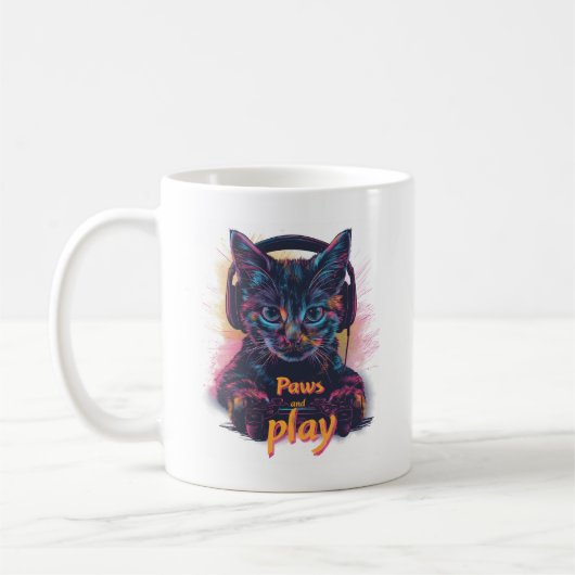 Gamer-Katze Level Up Kaffeetasse (Links)