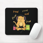 Gamer-Katze Süße Kitty-Kopfhörer Controller-Lecker Mousepad (Mit Mouse)