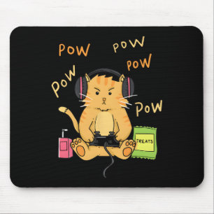Gamer-Katze Süße Kitty-Kopfhörer Controller-Lecker Mousepad