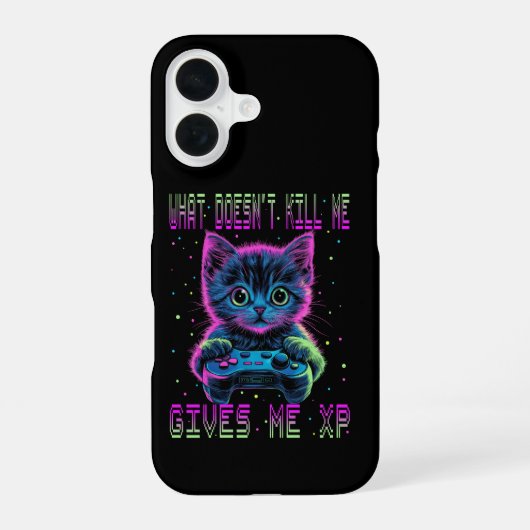 Gamer Katze XP iPhone 16 Hülle (Rückseite)