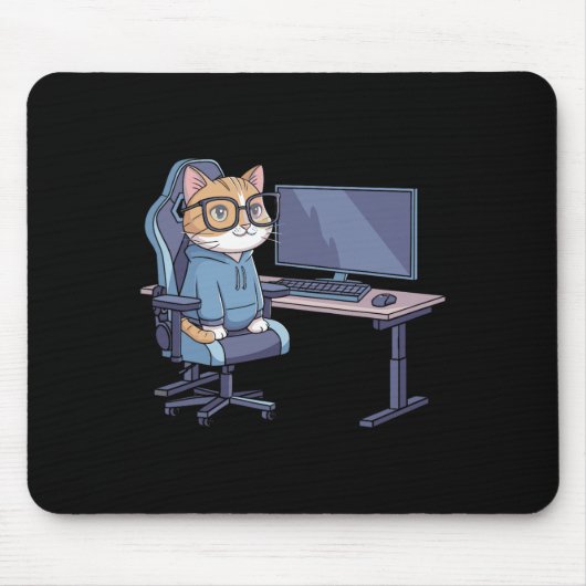Gamer-Katzen-Squad lustiges Meme 1  Mousepad (Vorne)