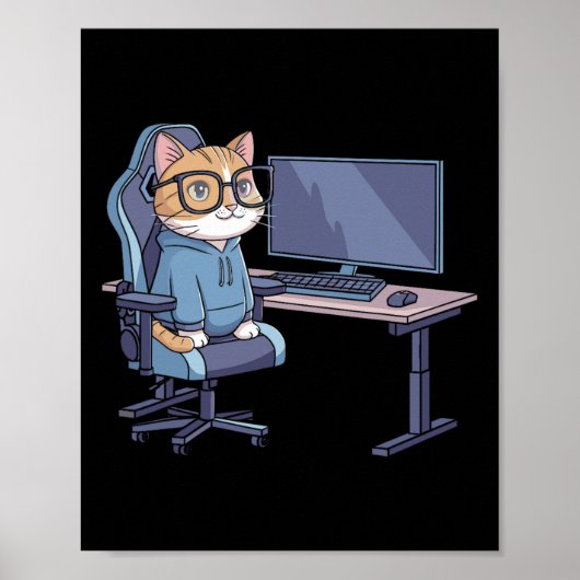 Gamer-Katzen-Squad lustiges Meme 1 Poster (Vorne)