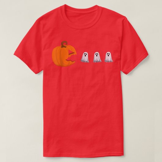 Gamer Kid Halloween Pumpkin Jack OLantern Eating T-Shirt (Design vorne)