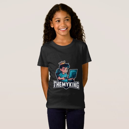Gamer Kid King Graphic - Cartoon T - Shirt (Vorne ganz)