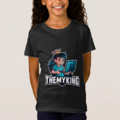 Gamer Kid King Graphic - Cartoon T - Shirt (Vorderseite)