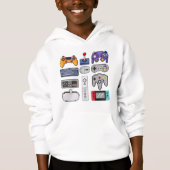 Gamer kids Pixel Art Game Controller Gamepad Hoodie (Vorderseite)