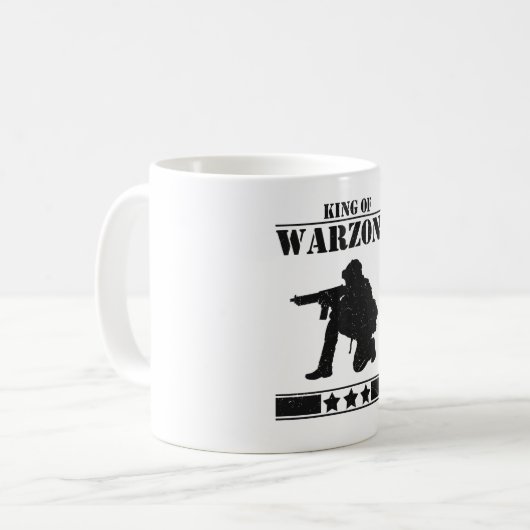 Gamer King of Warzone Gaming Kaffeetasse (Vorderseite Links)