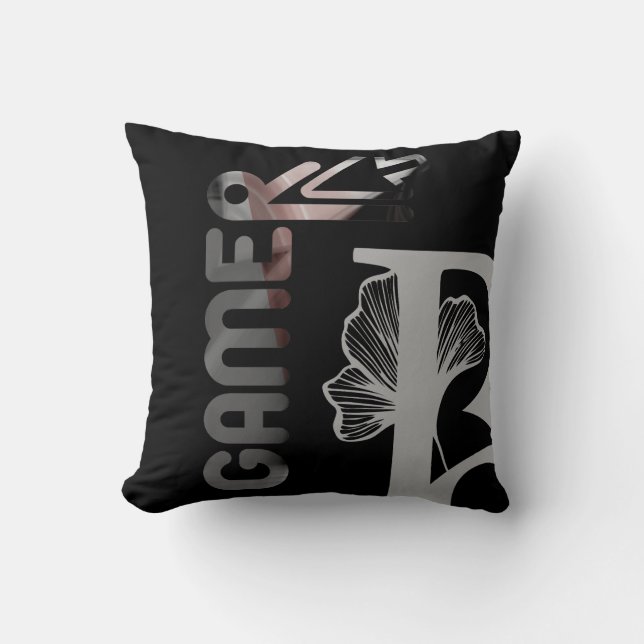 GAMER Kissen Abstrakt Innendekoration Schwarzes Pu (Vorderseite)