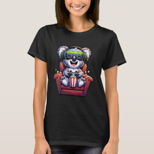 Gamer Koala Popcorn Gaming Chair Headphones Games T-Shirt