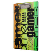 Gamer; lebendig grün, orange und gelb klemmbrett (Links)