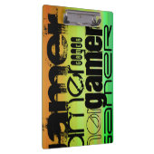 Gamer; lebendig grün, orange und gelb klemmbrett (Rechts)