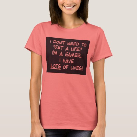 Gamer lebt T-Shirt (Vorderseite)