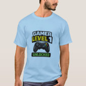 Gamer Level 1 Unlocked Beginner Controller Funny T-Shirt (Vorderseite)