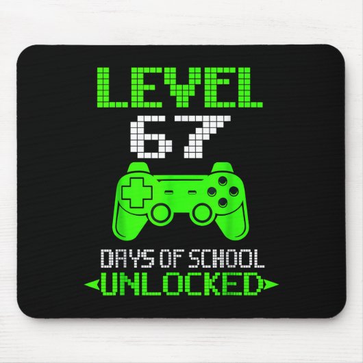 Gamer Level 6 7 Unlocked 100th Day Of School Meme Mousepad (Vorne)