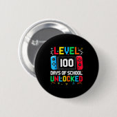 Gamer Level Unlocked 100 Days Of School Student Bo Button (Vorne & Hinten)