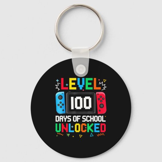 Gamer Level Unlocked 100 Days Of School Student Bo Schlüsselanhänger (Vorderseite)