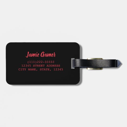 Gamer Level Up Forever Geschenk für Nerd und Geek Gepäckanhänger (Rückseite horizontal)