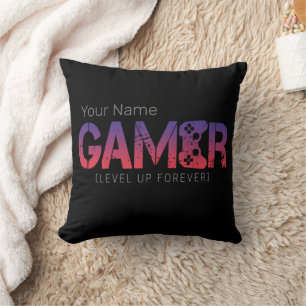 Gamer Level Up Forever Vintag Gamepad Design Kissen