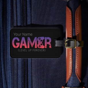 Gamer Level Up Forever Vintage-Gamepad-Design Gepäckanhänger