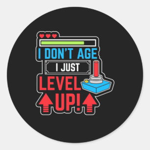 Gamer-Level-Up Runder Aufkleber