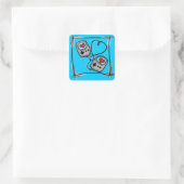 Gamer-Liebe-Aufkleber Quadratischer Aufkleber (Tasche)