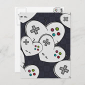 Gamer-Liebe-Controller-Herz Postkarte (Vorne/Hinten)