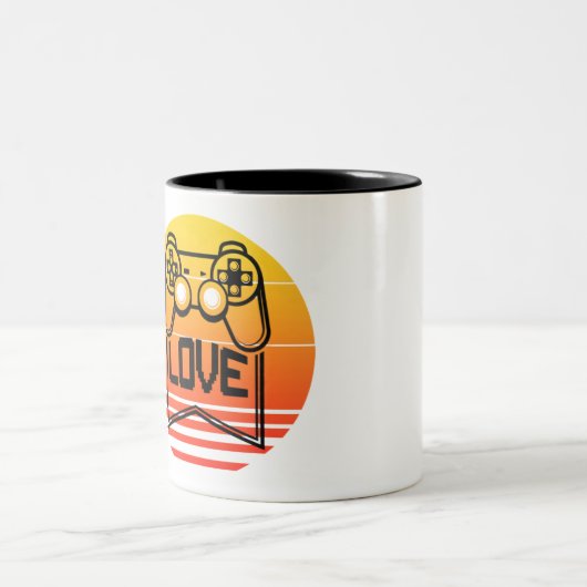 GAMER LIEBE - GAMING NERD ZWEIFARBIGE TASSE (Mittel)