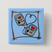 Gamer-Liebeknopf Button (Vorderseite)