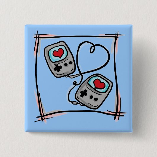 Gamer-Liebeknopf Button (Vorderseite)