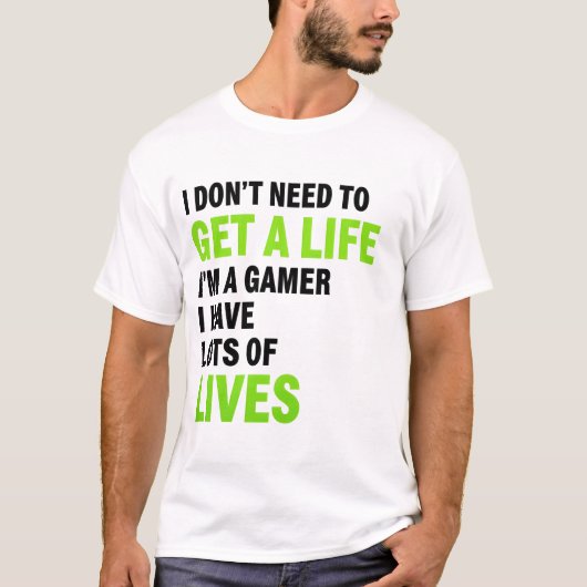 Gamer Lives T - Shirt (Vorderseite)