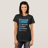 Gamer Logic for Gaming Fan & Retro Videospiel T-Shirt (Vorne ganz)