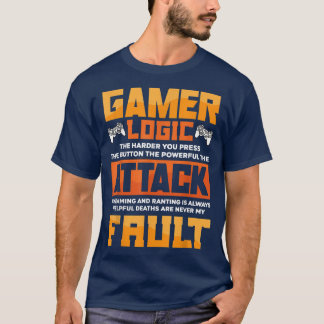 Gamer Logic Je schwieriger man auf das Button-Vide T-Shirt