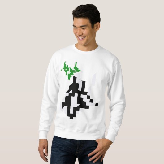 Gamer Long-Ärmel Athleiy Minimalistisch Pixel Sweatshirt (Vorne ganz)