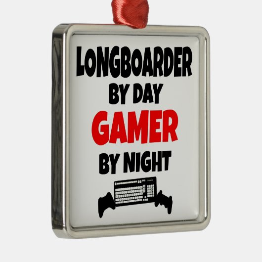 Gamer Longboarder Ornament Aus Metall (Rechts)