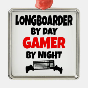 Gamer Longboarder Ornament Aus Metall