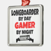 Gamer Longboarder Ornament Aus Metall (Links)