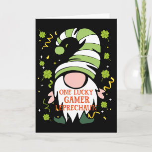 Gamer Lustiger St. Patrick's Day Glücklicher Gnom Karte