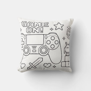 Gamer-Malbuch-Kissen Kinderzimmer-Dekoration Kissen