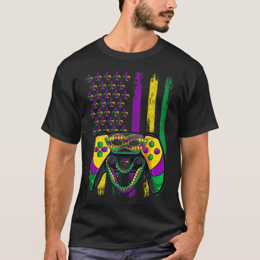 Gamer Mardi Gras Beads Shirt (Vorderseite)