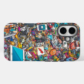 Gamer Mayhem Urban Street Art Phone Case (Rückseite (Horizontal))