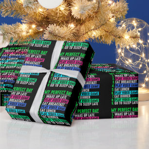 Gamer Mein perfekter Tag Videospiele spielen Geschenkpapier