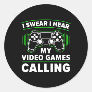 Gamer Men Frauen Teenager Meine Videospiele rufen Runder Aufkleber