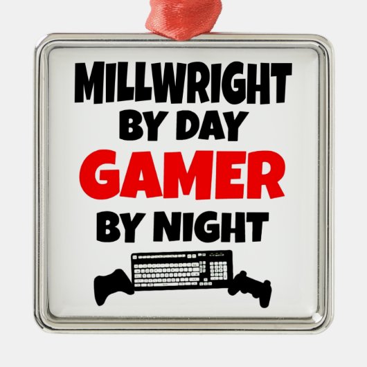 Gamer Millwright Silbernes Ornament (Vorne)